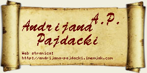 Andrijana Pajdački vizit kartica